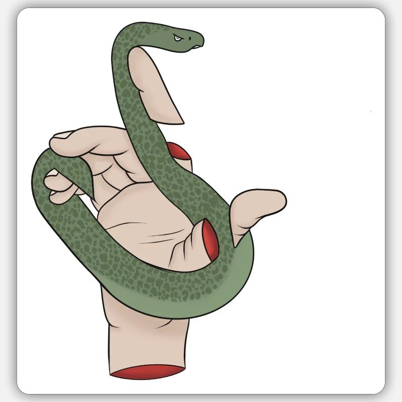 Serpent à la main Sticker taille S (10 x 10 cm)