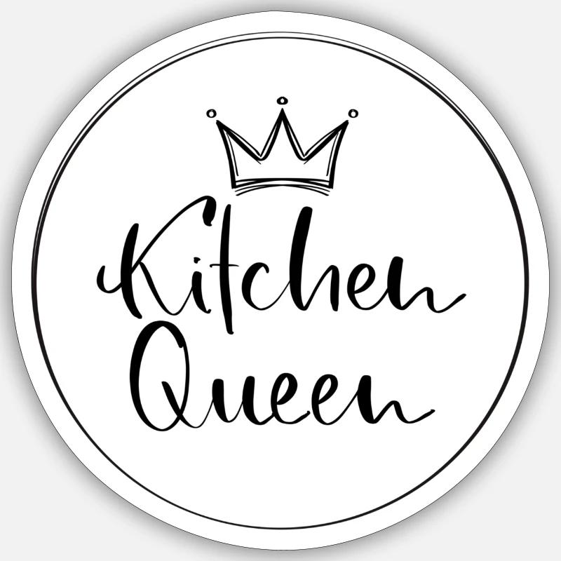 Kitchen Queen 2 - Sticker Größe S (10 x 10 cm) - Mattweiß