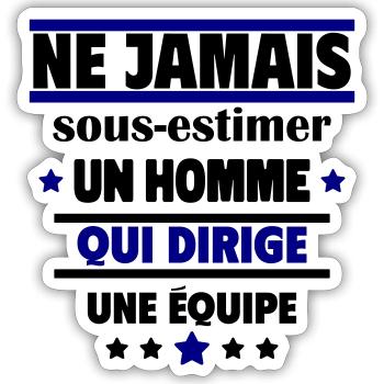 Ne jamais un homme qui dirige une équipe - Sticker taille S (10 x 10 cm) - blanc mat - Devant