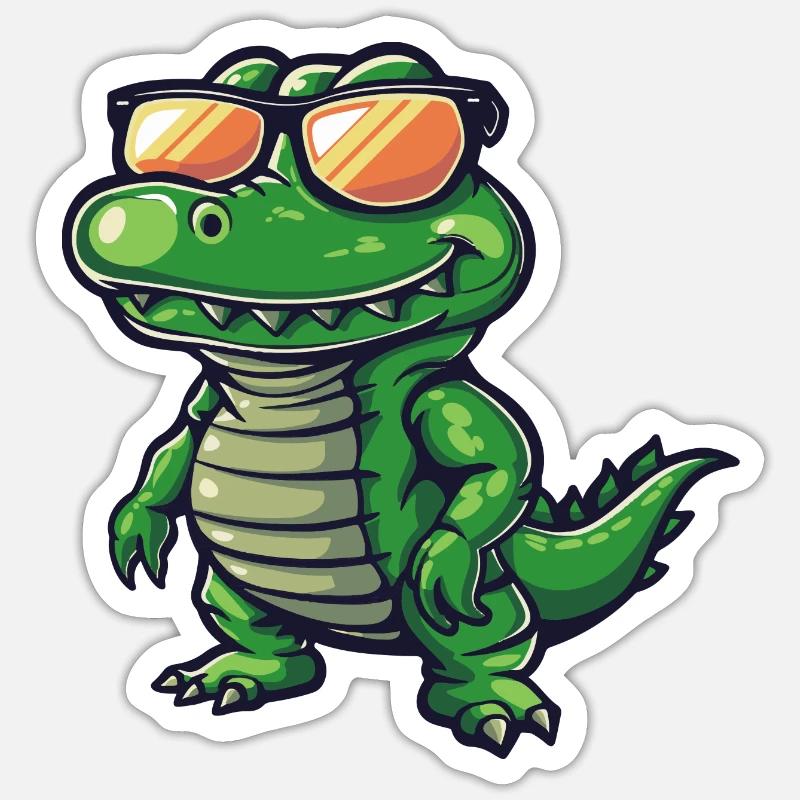 Alligator Comic Cool Sticker size S (10 x 10 cm)