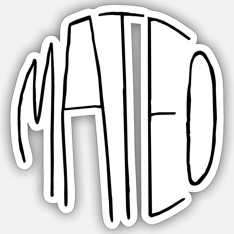 Mateo - Sticker Größe S (10 x 10 cm) - Mattweiß