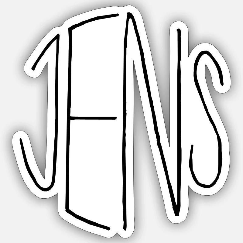 Jens - Sticker Größe S (10 x 10 cm) - Mattweiß