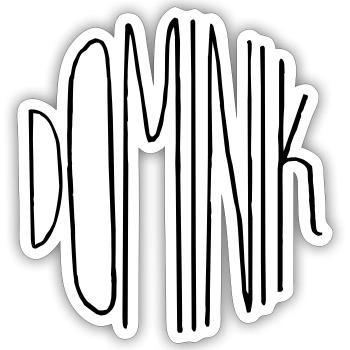 Dominik - Sticker Größe S (10 x 10 cm) - Mattweiß - Vorne