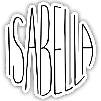 Isabella - Sticker size S (10 x 10 cm) - white matte - Front