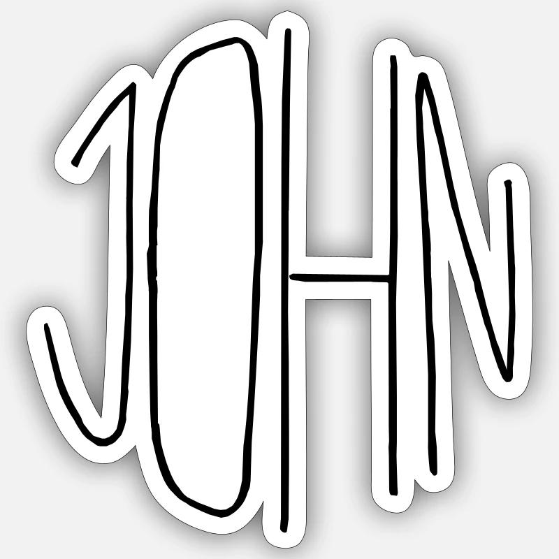 John - Sticker Größe S (10 x 10 cm) - Mattweiß