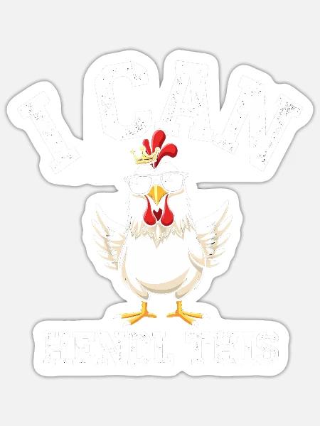 I Can Hendl This, Hühner Züchter Bauer - Sticker Größe S (10 x 10 cm) - Mattweiß