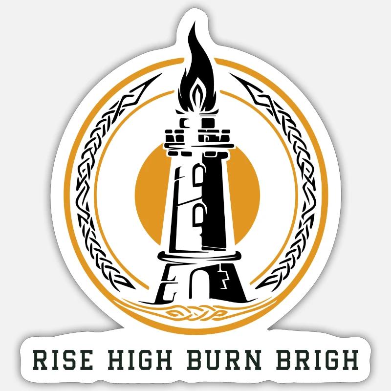 Rise High Burn Helles Design Sticker Größe S (10 x 10 cm)