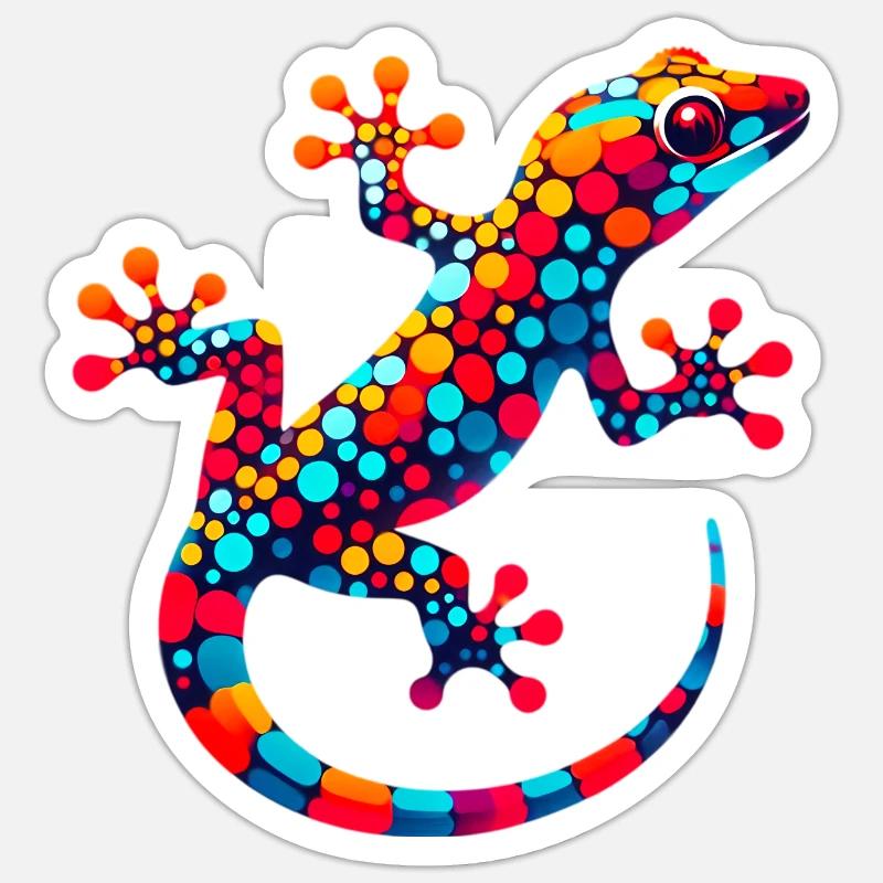 Gecko - Sticker size S (10 x 10 cm) - white matte