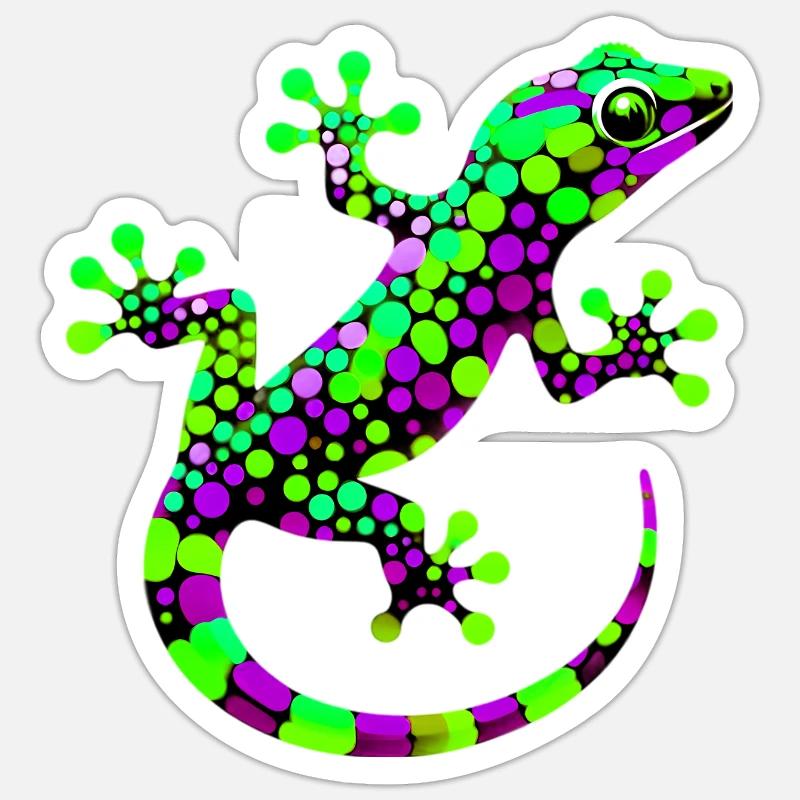 Gecko - Sticker size S (10 x 10 cm) - white matte
