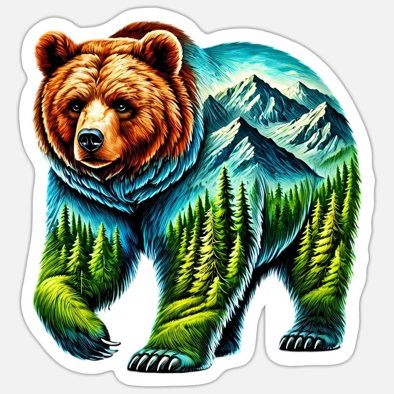 Bär - Sticker Größe S (10 x 10 cm) - Mattweiß