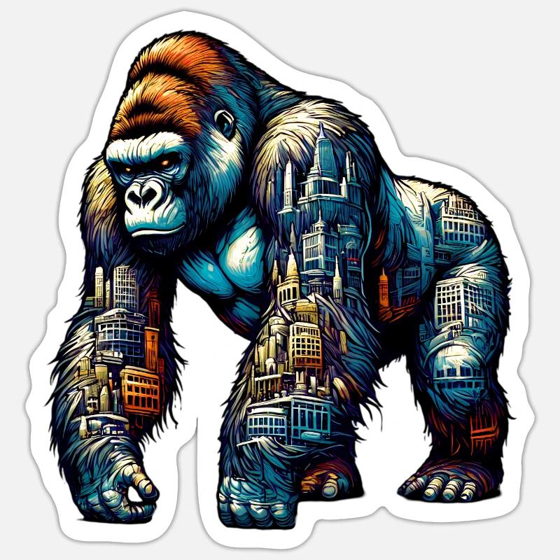 Gorilla - Sticker size S (10 x 10 cm) - white matte