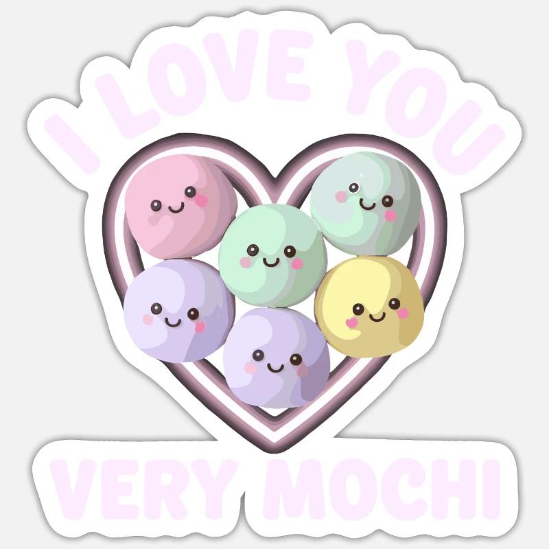 Expressing love through mochi - Sticker size S (10 x 10 cm) - white matte