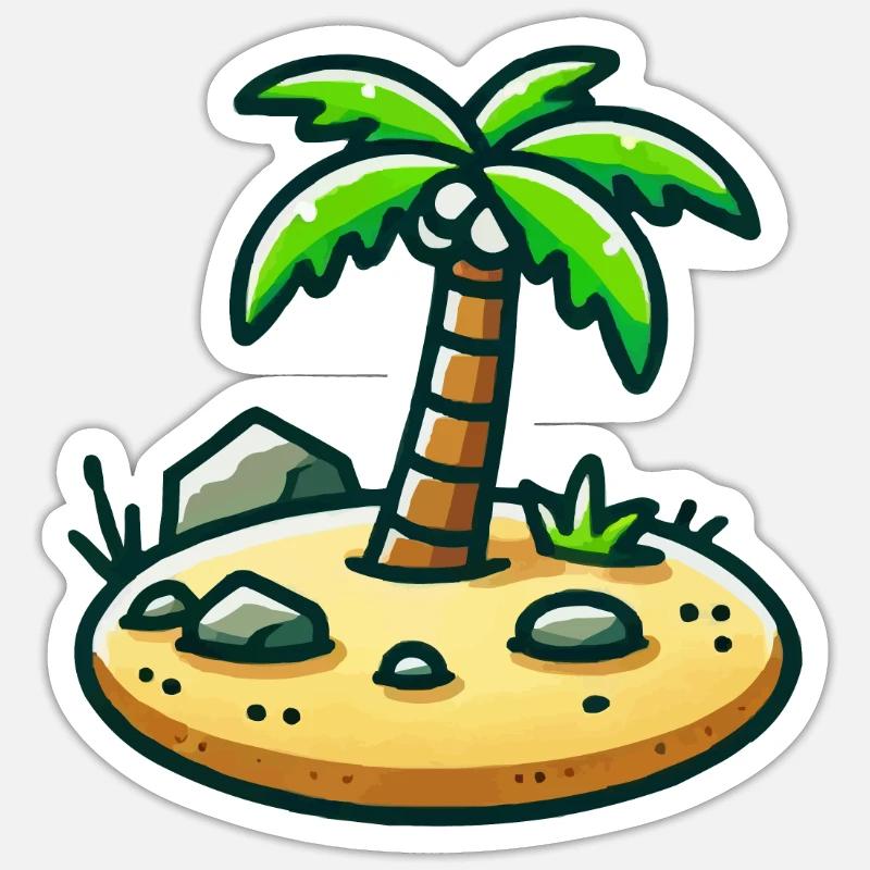 Insel Comic Sticker Größe S (10 x 10 cm)