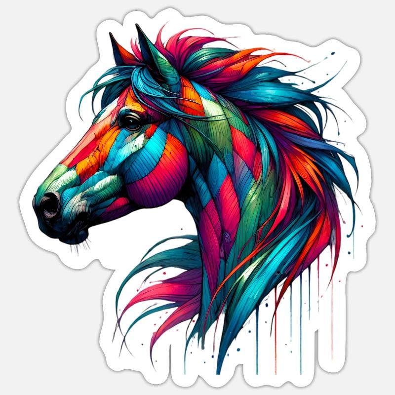 Pferd - Sticker Größe S (10 x 10 cm) - Mattweiß
