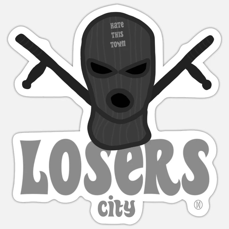 Schläger auf Protest - Sticker Größe S (10 x 10 cm) - Mattweiß