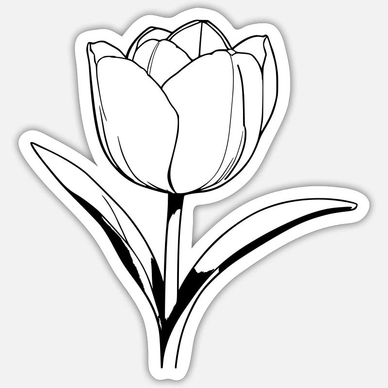 Tulip Outlines Sticker size S (10 x 10 cm)