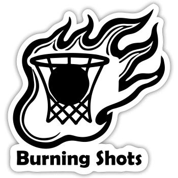 Basketball on fire - Burning shots design - Sticker size S (10 x 10 cm) - white matte - Front