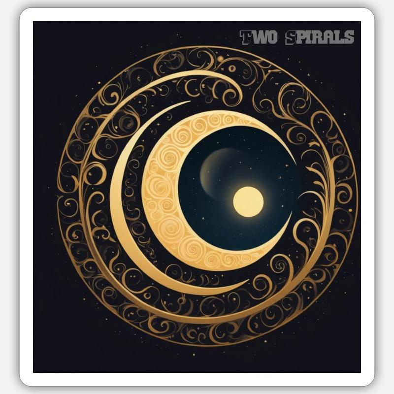 Two Spirals - Moon and Spirals Sticker size S (10 x 10 cm)