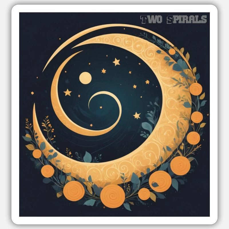 Two Spirals - Moon and Spirals 2 Sticker size S (10 x 10 cm)