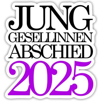 Enterrement de vie de jeune fille 2025 Enterrement de vie de jeune fille - Sticker taille S (10 x 10 cm) - blanc mat - Devant