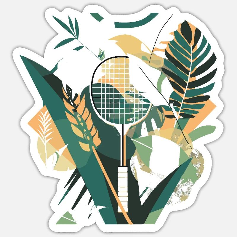 Badminton Racket Artwork Sticker size S (10 x 10 cm)