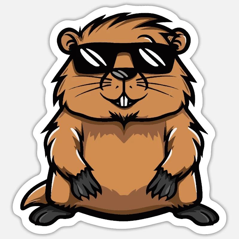 Biber Cool Comic Sticker Größe S (10 x 10 cm)