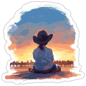 Pferd Pferde Reiten Reiterin Pferdestall Paddock - Sticker Größe S (10 x 10 cm) - Mattweiß - Vorne