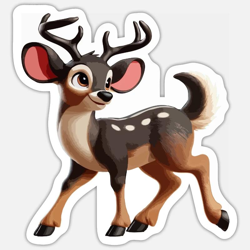 Rothirsch Cervus elaphus juvenil Sticker Größe S (10 x 10 cm)