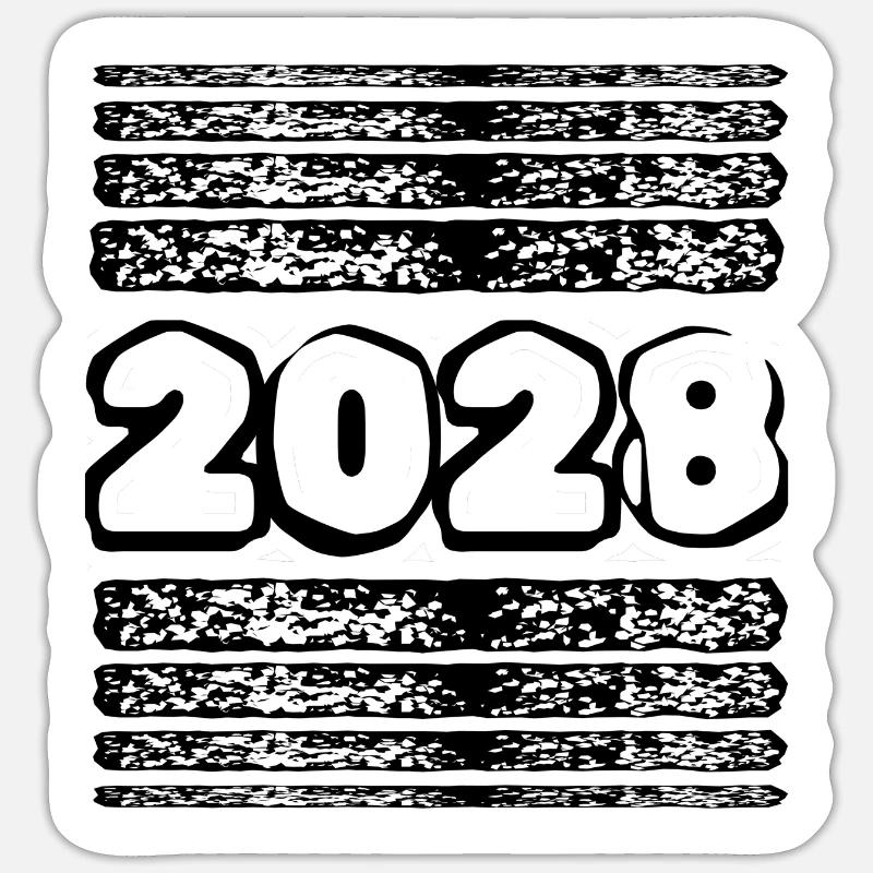Année 2028 - Sticker taille S (10 x 10 cm) - blanc mat