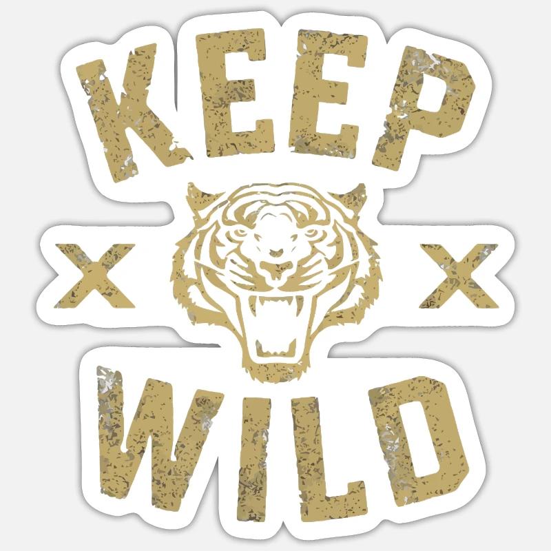 Keep Wild: Fierce Tiger - Sticker Größe S (10 x 10 cm) - Mattweiß