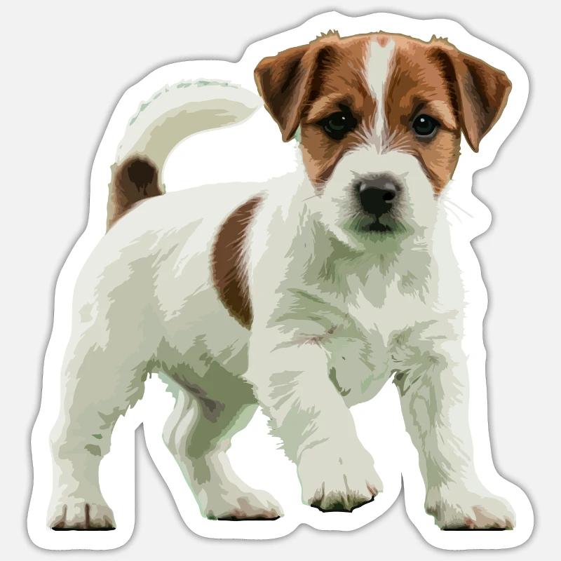 Jack Russell Terrier real - Sticker size S (10 x 10 cm) - white matte
