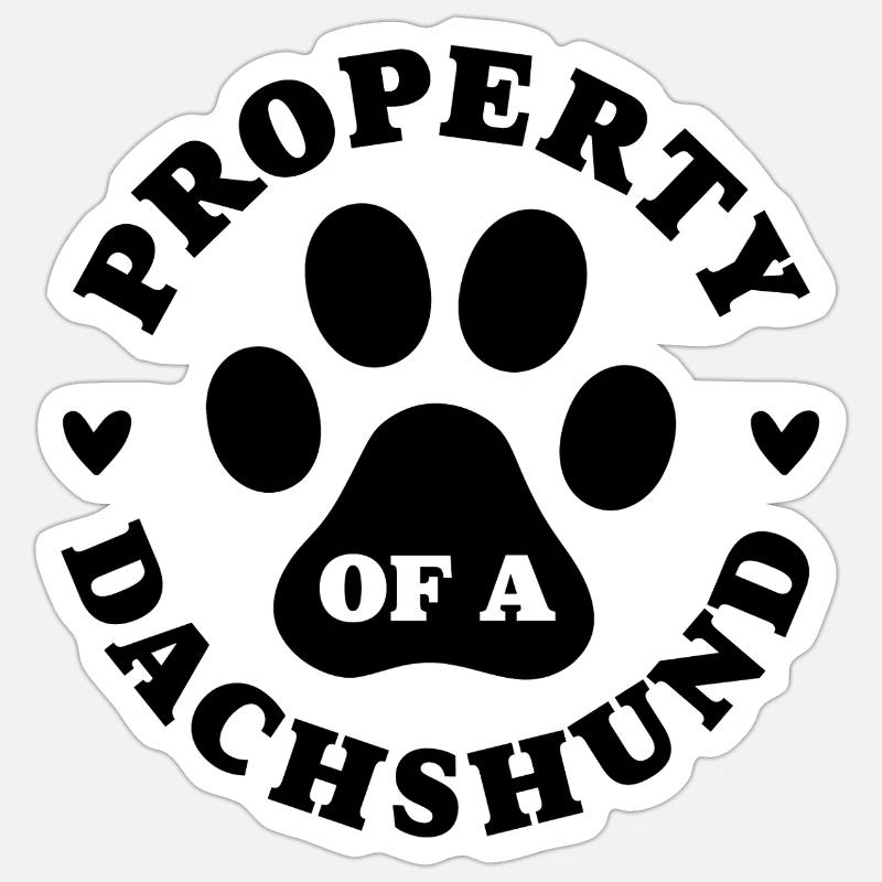 Eigentum eines Dackels Sticker Größe S (10 x 10 cm)