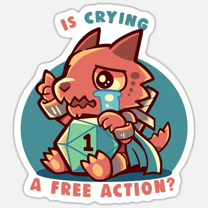 Weinen ist eine freie Aktion - Sticker Größe S (10 x 10 cm) - Mattweiß