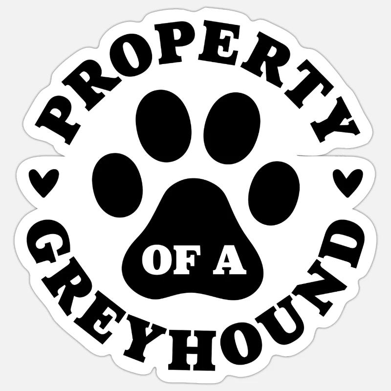 Eigentum eines Windhundes Sticker Größe S (10 x 10 cm)