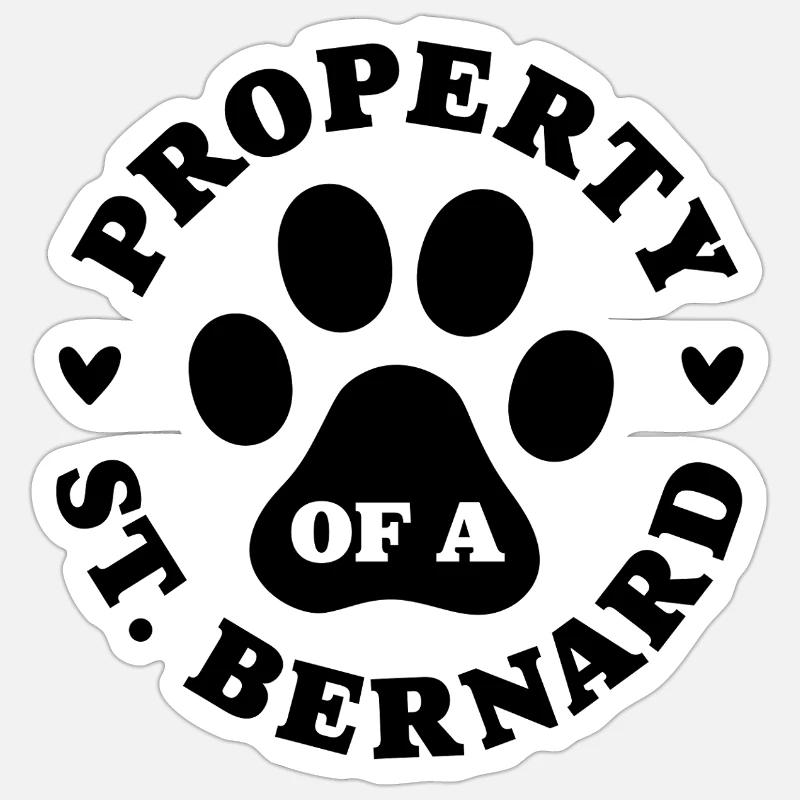 Eigentum eines Bernhardiners Sticker Größe S (10 x 10 cm)