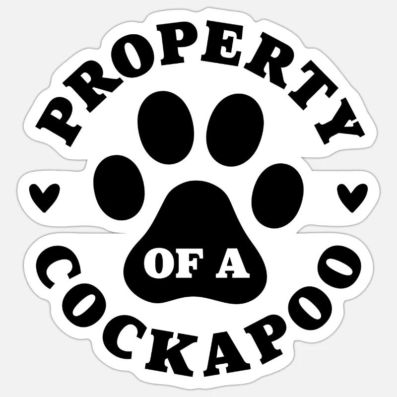 Eigentum eines Cockapoo Sticker Größe S (10 x 10 cm)