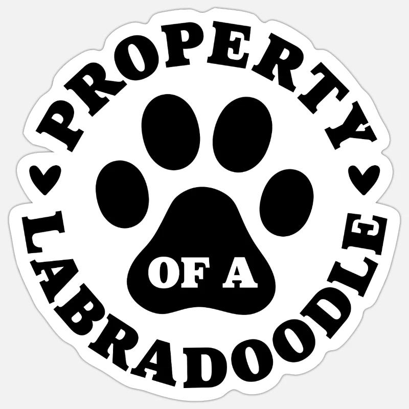 Eigentum eines Labradoodles Sticker Größe S (10 x 10 cm)