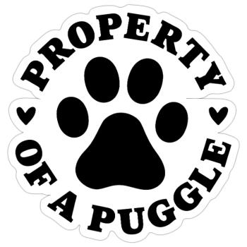 Property of a Puggle - Sticker size S (10 x 10 cm) - white matte - Front