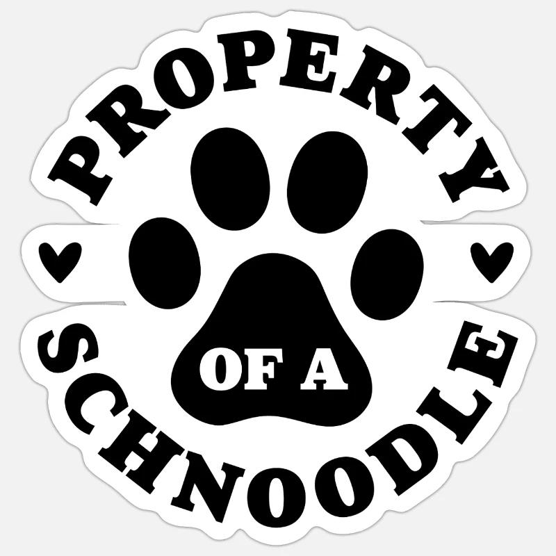 Eigentum eines Schnoodles - Sticker Größe S (10 x 10 cm) - Mattweiß