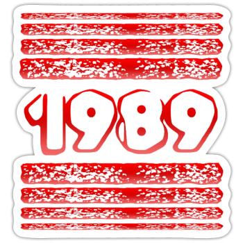 Année 1989 - Sticker taille S (10 x 10 cm) - blanc mat - Devant