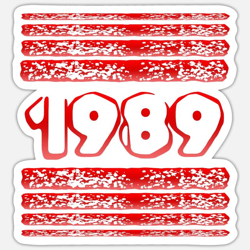 Year 1989 - Sticker size S (10 x 10 cm) - white matte