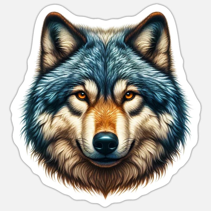Wolf - Sticker Größe S (10 x 10 cm) - Mattweiß
