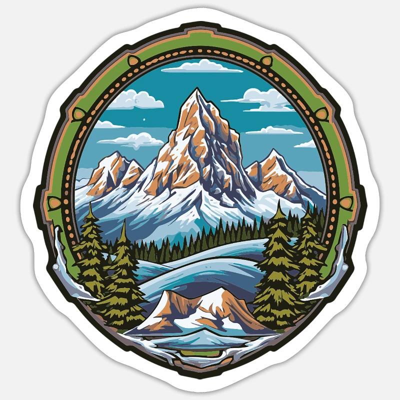 Eisberge Bergsteigen Sticker Größe S (10 x 10 cm)