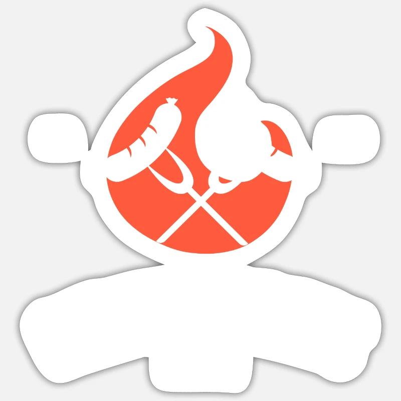 BBQ_German_Brats_one Sticker size S (10 x 10 cm)