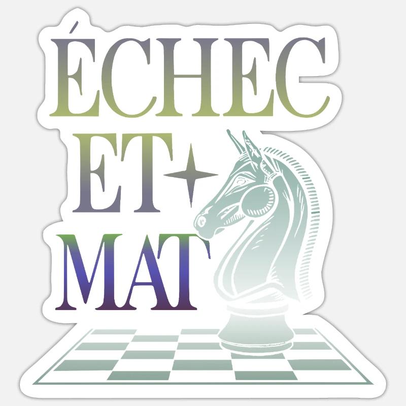 Echec et Mat - Sticker taille S (10 x 10 cm) - blanc mat