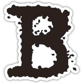 B - Sticker Größe S (10 x 10 cm) - Mattweiß - Vorne