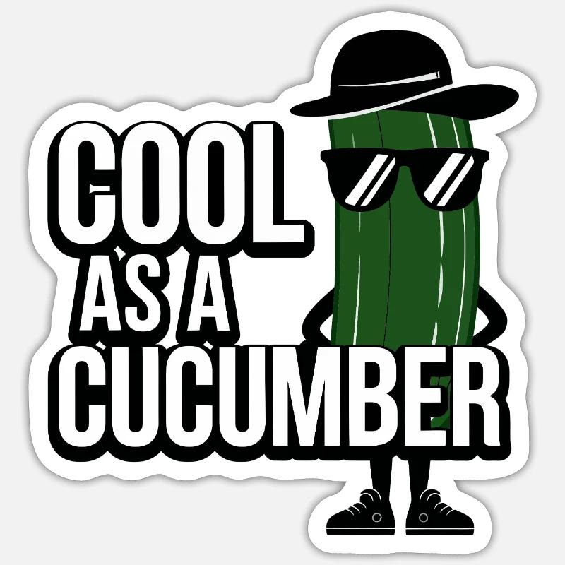 Cool As A Cucumber - Sticker size S (10 x 10 cm) - white matte
