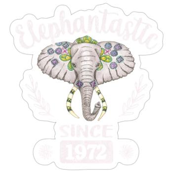 elephantastic since 1972 - Sticker size S (10 x 10 cm) - white matte - Front