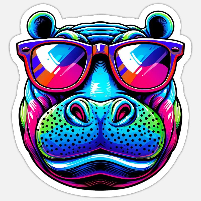 Nilpferd Sticker Größe S (10 x 10 cm)