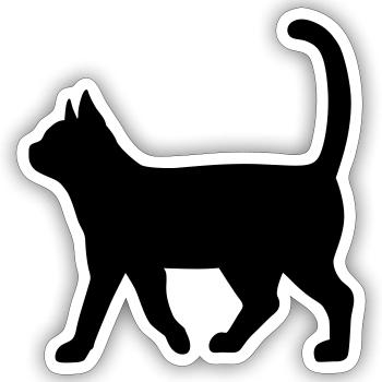 Dachshund Silhouette – Classic Dog Motif - Sticker size S (10 x 10 cm) - white matte - Front
